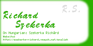 richard szekerka business card